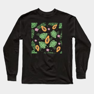 Various exotic fruit and leaves. Long Sleeve T-Shirt